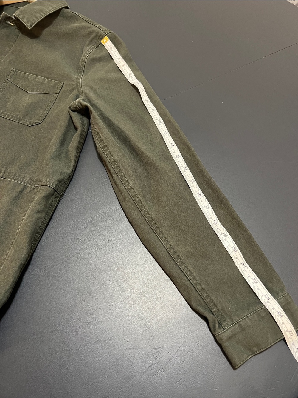 ASOS Olive Green Utility Jacket Shirt with Patch Pockets- Small - Picture 12 of 13